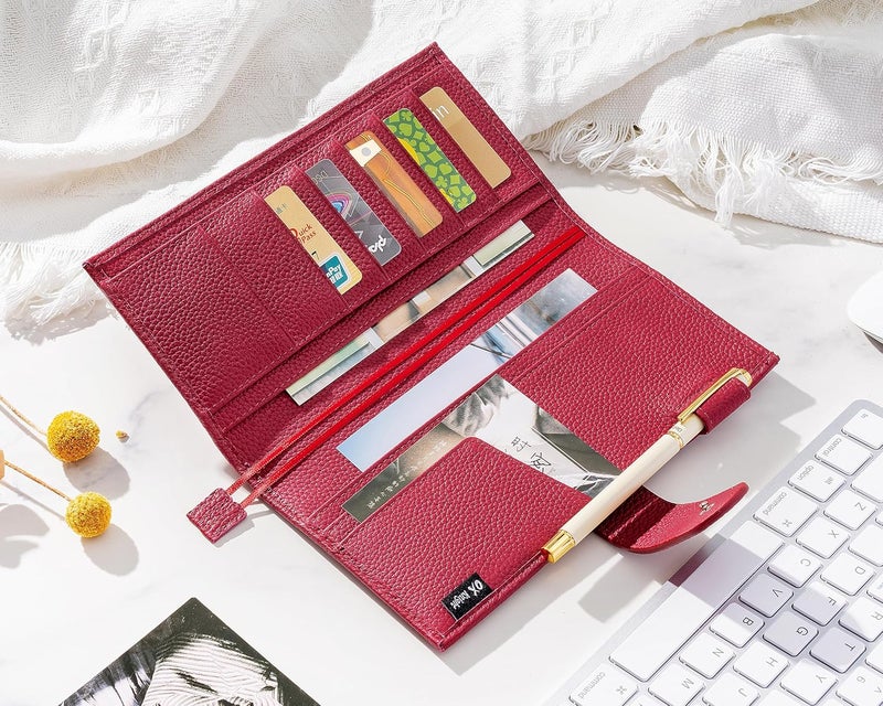 Ox Knight Leather Cover for Hobonichi Weeks/Weeks Mega - with Pen Loop, Card Slots, Back Pocket, and Bookmarks (Red) - Image 3